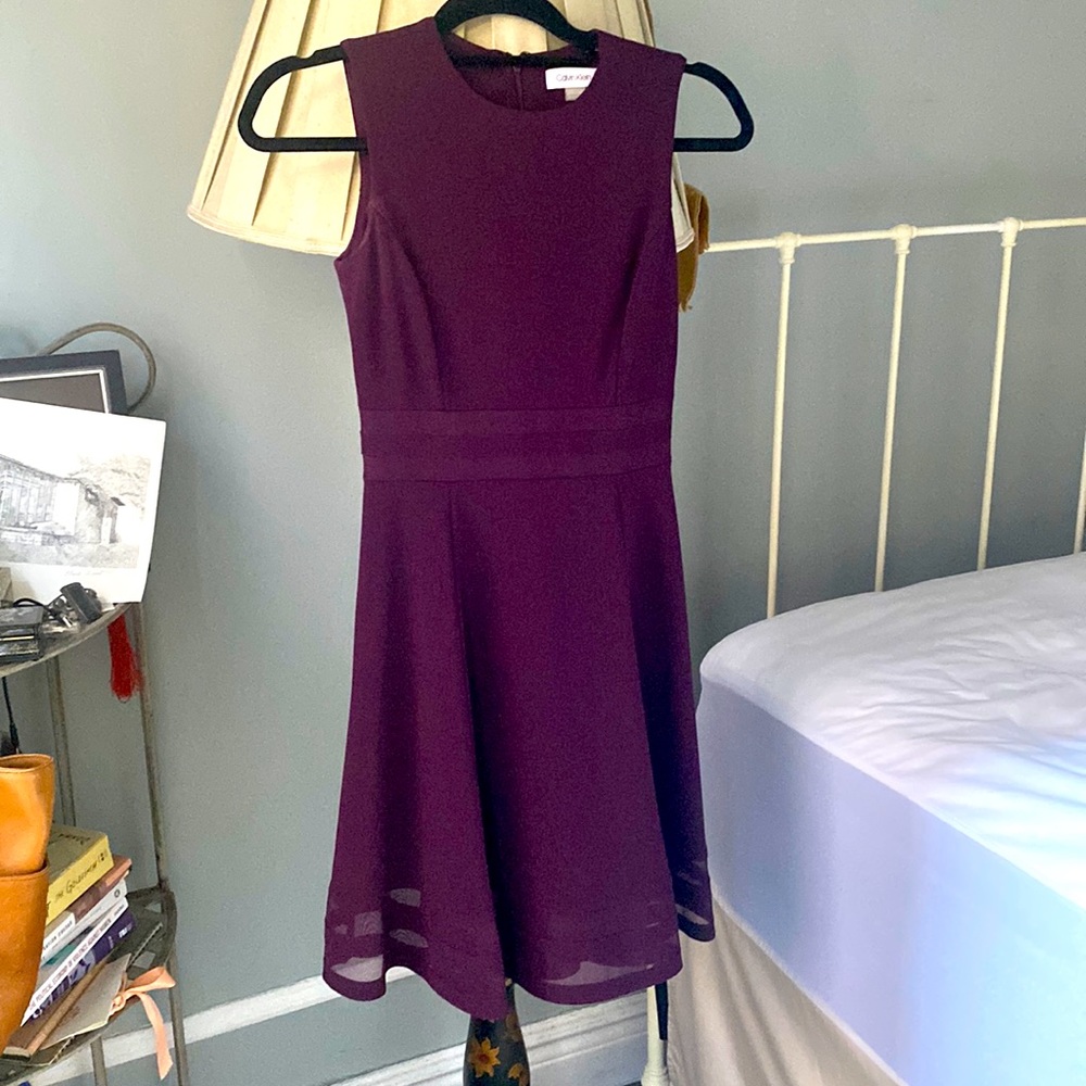 Calvin Klein deep purple cocktail dress
